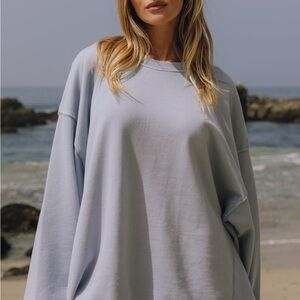 Daily Drills Unisex Oversized Crew - Sunbleached Mist NWT